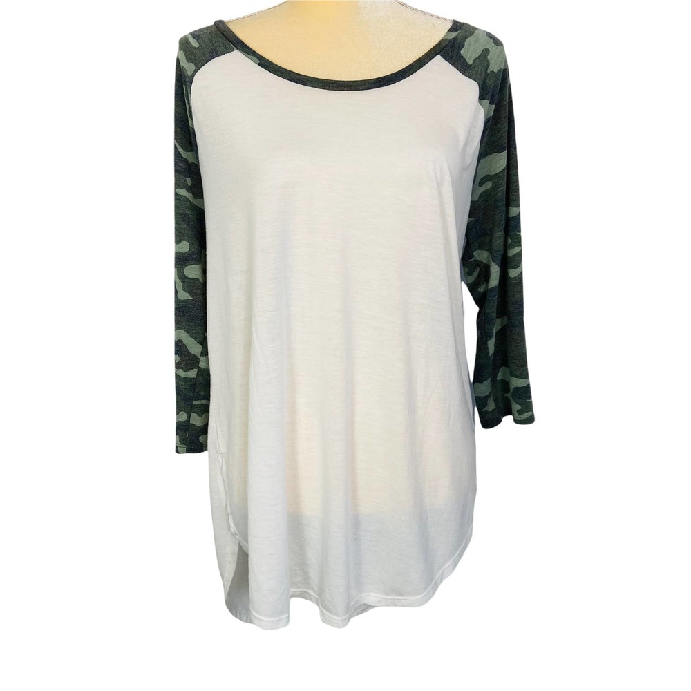 City Streets White Camo Sleeves Shirt Size XL